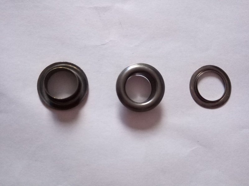 Innetoc Solid Brass Grommets Eyelets 100 Pack (3/8"(10x16.5), Gun Black) - Image 2